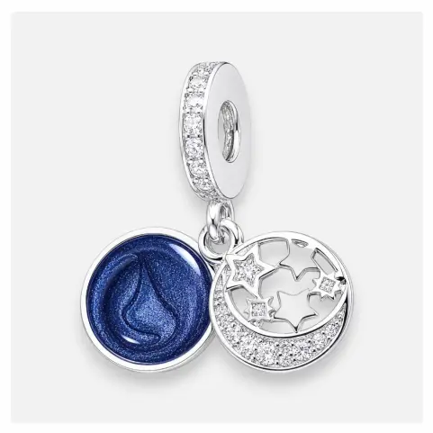 Charm Luna y Estrellas Azul Metalizado Circones — imagen 1