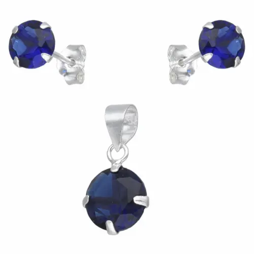 Conjunto Aretes/Dije Circón Zafiro — imagen 1