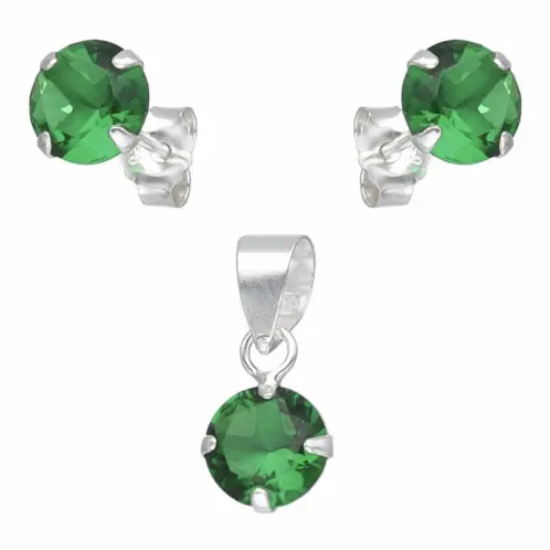 Conjunto Aretes/Dije Circón Esmeralda — imagen 2