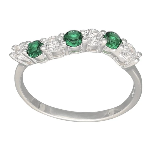 Anillo Cintillo Ondulado Circones Esmeralda's foto | Sterlyn Jewels |  BizneCubano