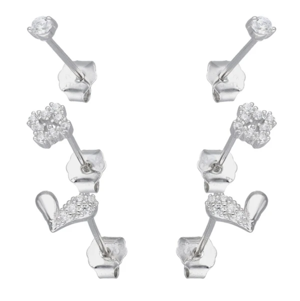 Set de Aretes Minimalistas Corazón Trébol Circones's foto | Sterlyn Jewels |  BizneCubano