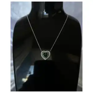Collar Corazón Circón Esmeralda miniatura 3