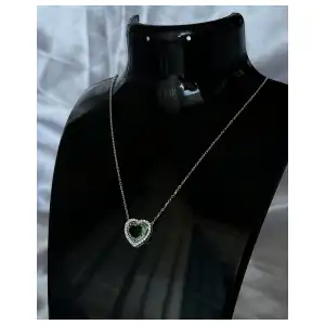 Collar Corazón Circón Esmeralda miniatura 1