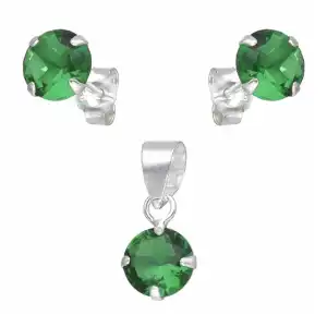 Conjunto Aretes/Dije Circón Esmeralda miniatura 2