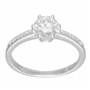 Anillo Solitario Gema Moissanita y Circones miniatura 2