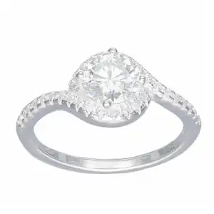 Anillo Entrelazado Gema Moissanita y Circones miniatura 3