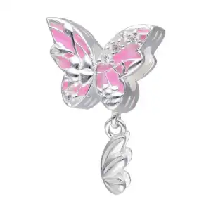 Charm Mariposa Rosa Esmaltada Circones miniatura 1