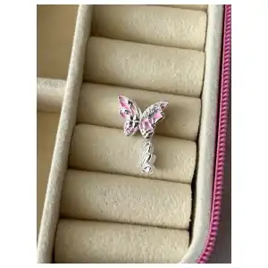 Charm Mariposa Rosa Esmaltada Circones miniatura 2